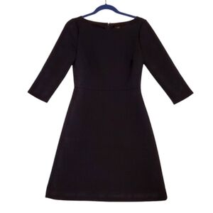 Women's J. Crew Elegant Navy Textured‎ Zipup Dress Size 2